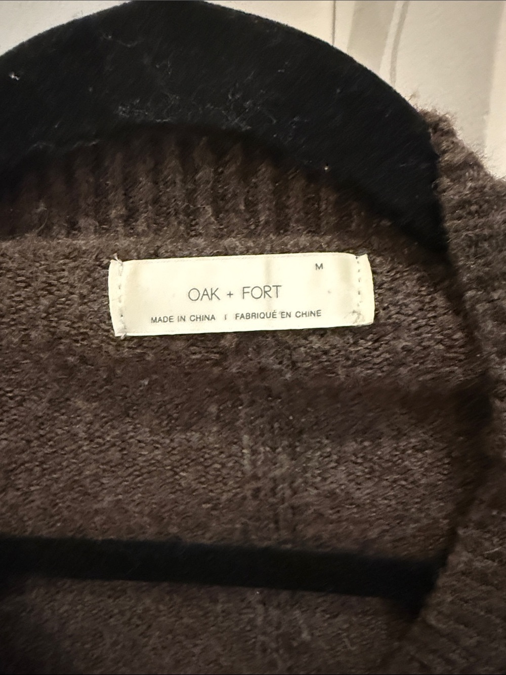 OAK + FORT Brown V-Neck Button Wool Blend Cardigan - Picture 2 of 3